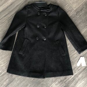 NWT-Little girls black pea coat